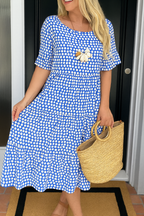 IRIS | Vestido Midi de Manga Corta en Tono Sable