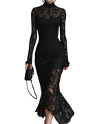 MARGARET | VESTIDO MAXI DE ENCAJE NEGRO