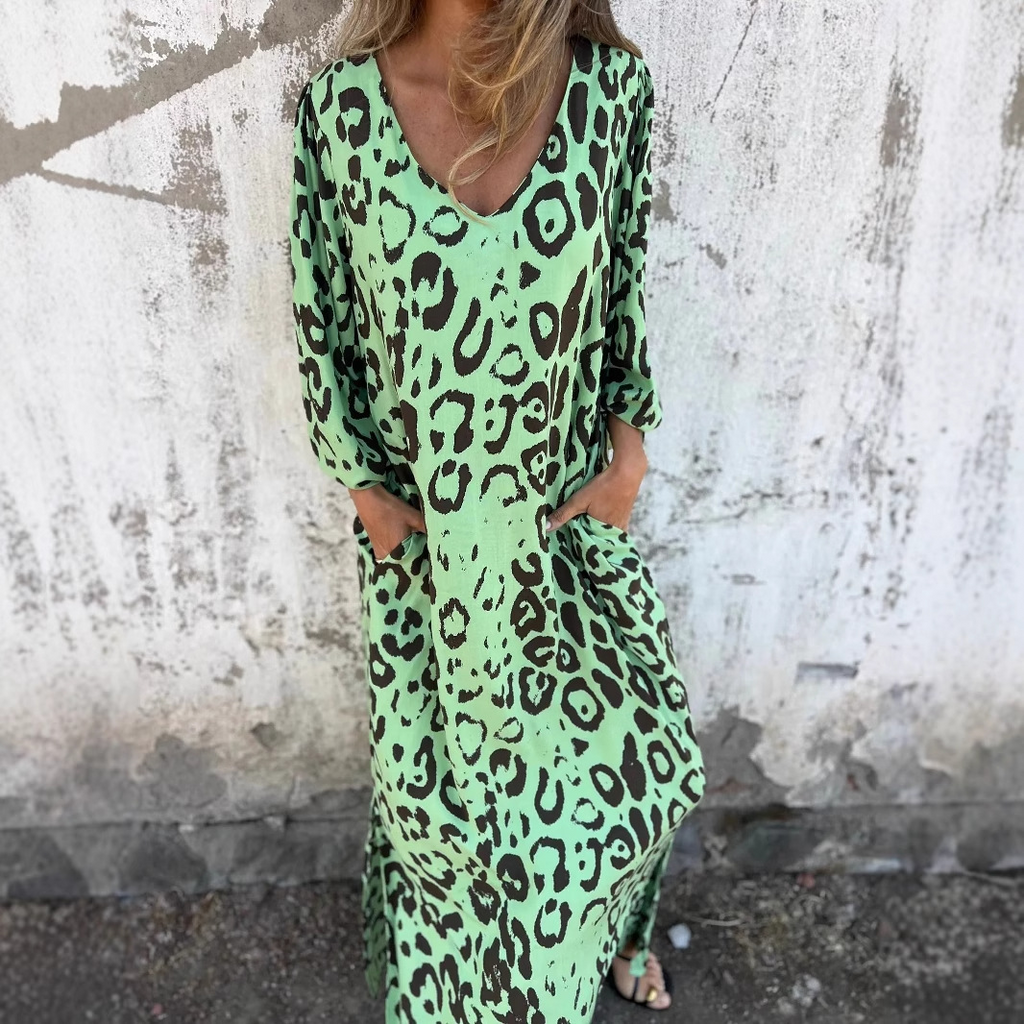 DENISE | Vestido con Diseño de Leopardo