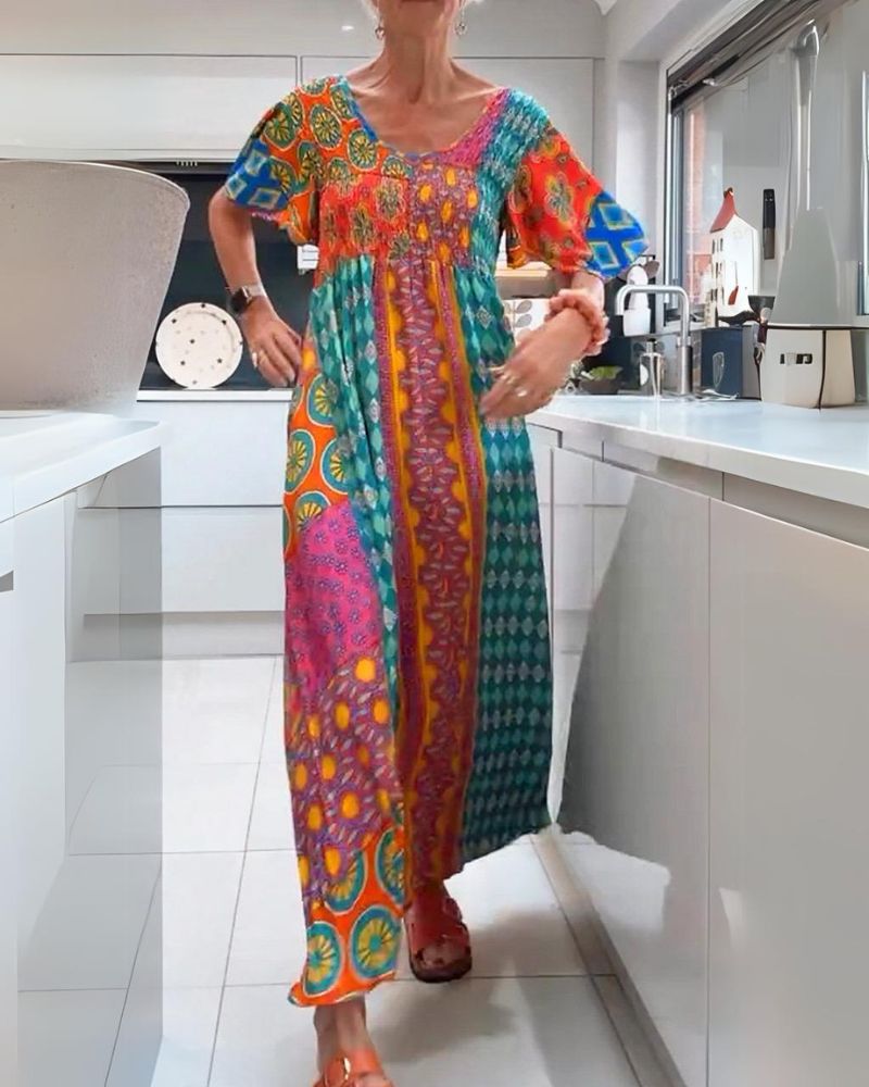 CORINNE | Colorful Bohemian Dress