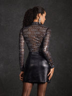 Blusa de Malla Lentejuelas Behitha de Manga Larga