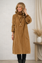 JENNIE | Vestido Midi de Cuello Alto