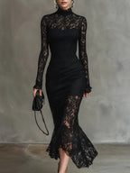 MARGARET | VESTIDO MAXI DE ENCAJE NEGRO