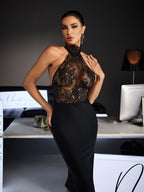 Fiete Halter Neck Lace Bodycon Dress