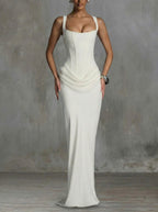 VALENTINA | MAXI DRESS WITH SQUARE NECKLINE