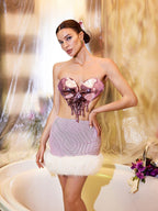 Top de Armadura Iago con Corazón Metálico en Rosa