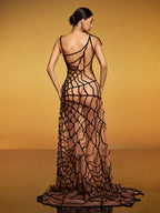 Vestido Maxi Sin Mangas de Malla Telaraña Lotem