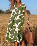 Elowen - Vestido Sin Mangas con Diseño Geométrico Asimétrico