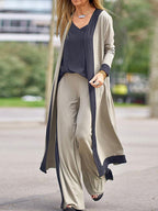 Julia | Conjunto de Chaleco y Chaqueta de Cardigan Sin Mangas en Colores Contrastantes