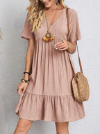 SANDRA | VESTIDO ELEGANTE CON DETALLE PARA DISIMULAR EL VIENTRE